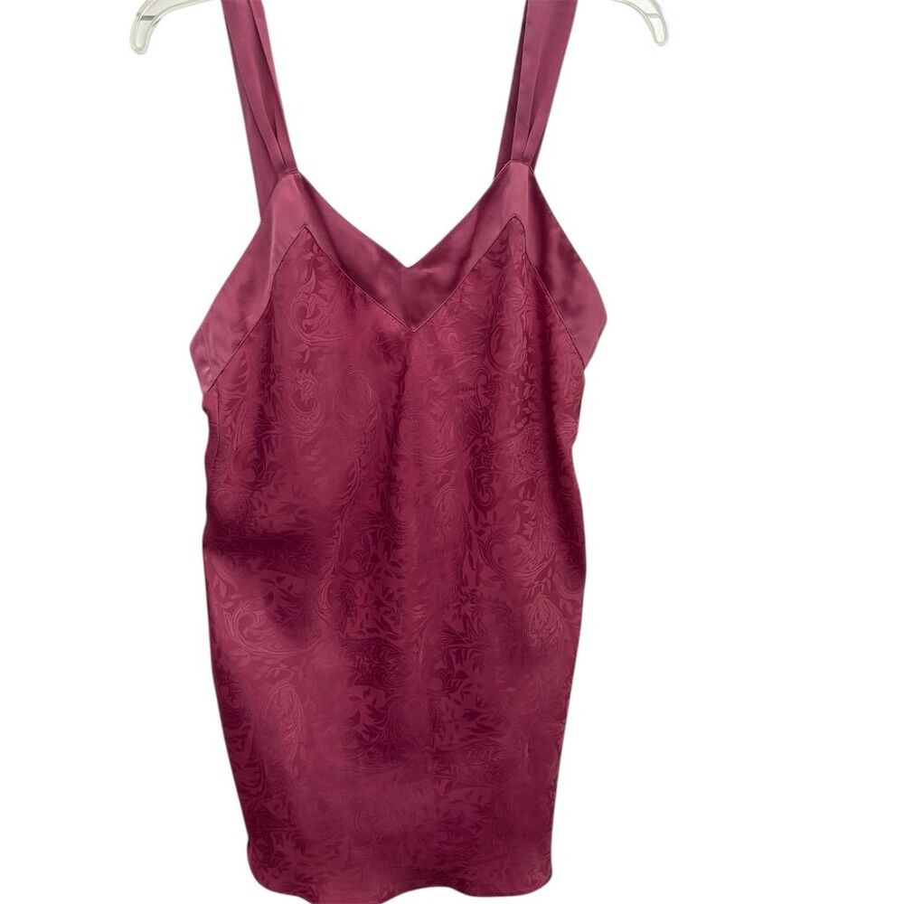 Hana Sung Women's Pink Jacquard Midi Slip‎ Nightgown Size M